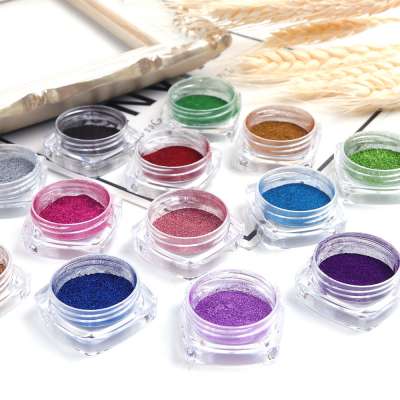 Gradient Nail Glitter Powder Nail Purple Blue Shining Glitter Gradient Sugar Nail Powder