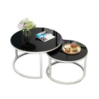 nesting coffee tables Gold Coffee tea Side Table Fancy  stainless steel  Design Luxury Black White Simple round dining table